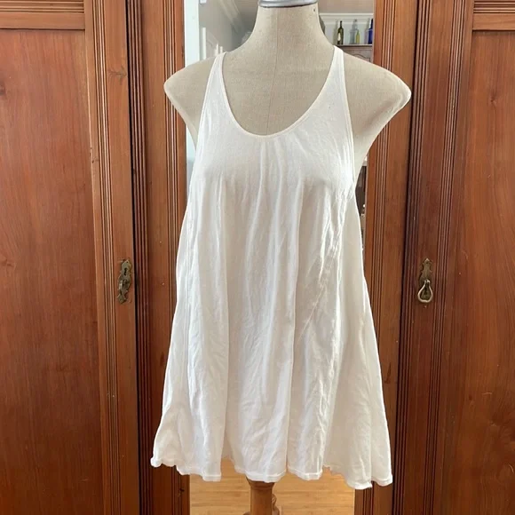 Free people tank top white sleeveless racerback 100% cotton women’s size XS - Picture 8 of 8